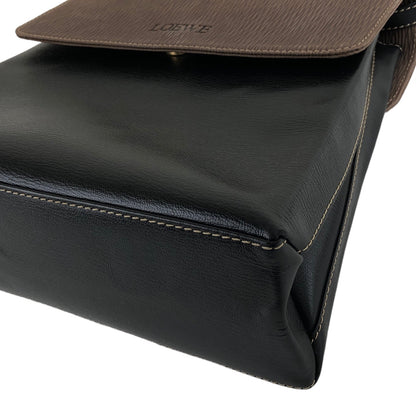 LOEWE Velazquez 金屬手柄皮革兩用手提包 單肩包 黑色,棕色 復古 zpbizw