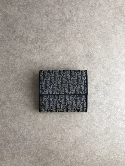 Christian Dior Trotter Folded Wallet Navy Vintage pmj4fu