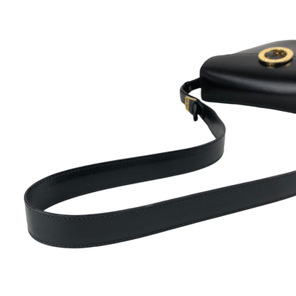 CELINE Circle Logo Shoulder bag Black Vintage kfiinf