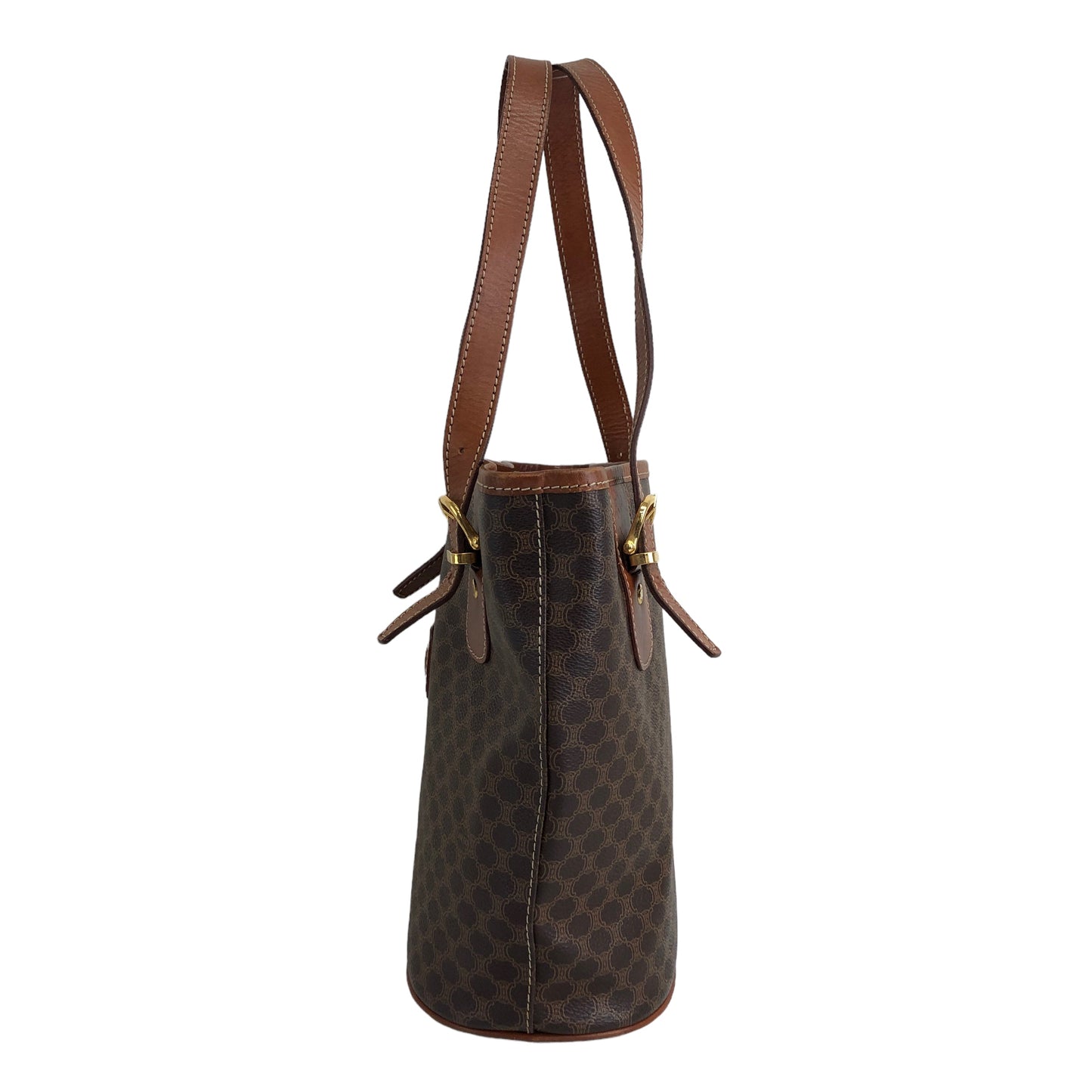 CELINE Macadam Blason Tote bag Bucket bag Brown Vintage mm7eyt