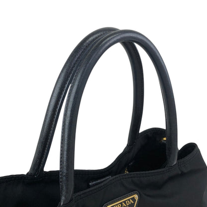 PRADA Tessuto Triangle Logo Two-way Handbag Shoulder bag Black Vintage 2krwdw