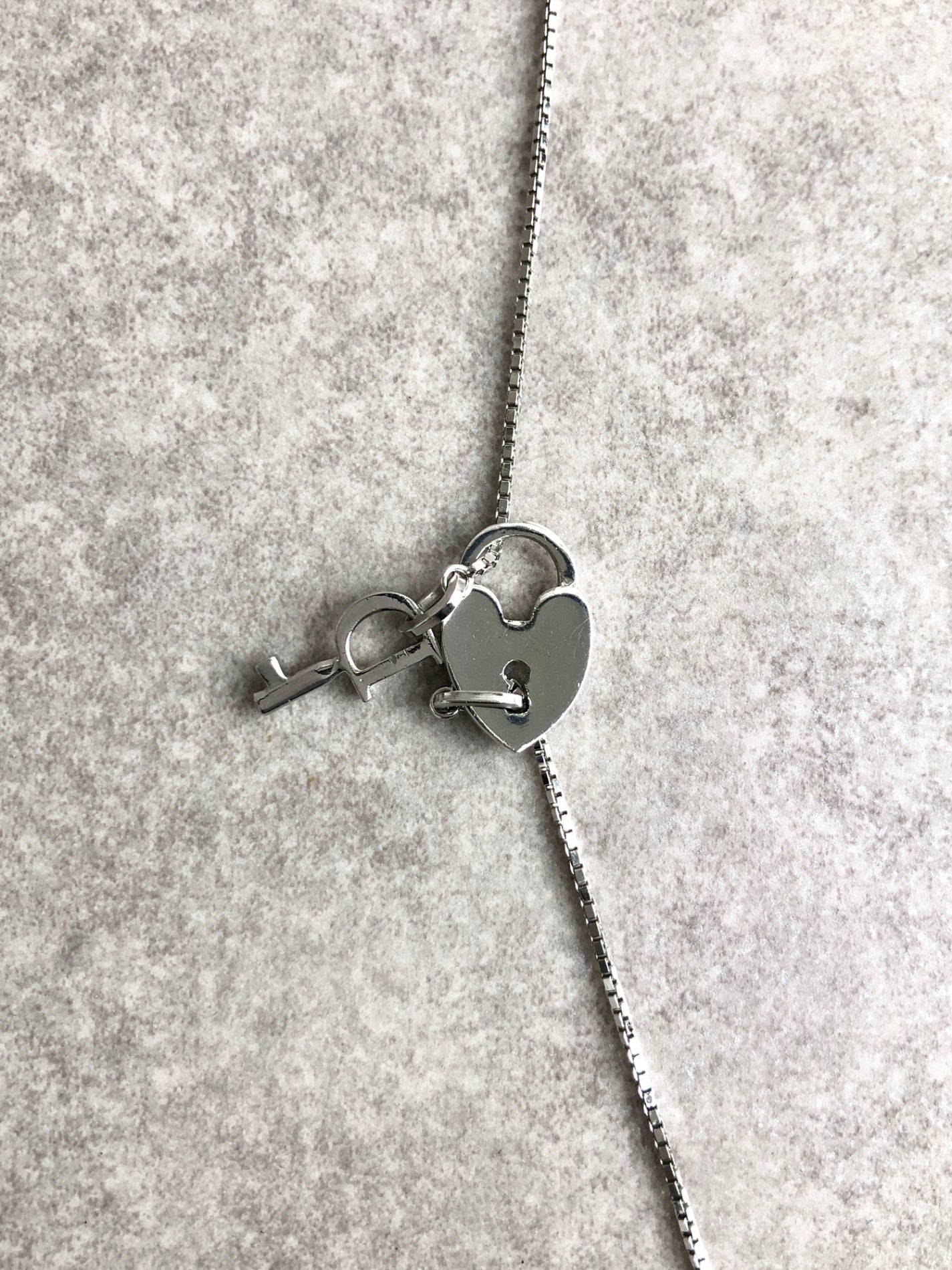 Christian Dior Logo Padlock Necklace Silver Vintage nk8vix