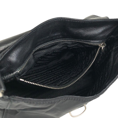 PRADA Push lock Shoulder bag Black Vintage vyves6