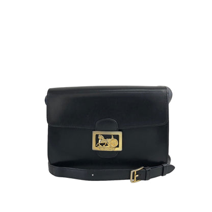 CELINE Horse Carriage Shoulder bag Black Vintage  ic2bg7