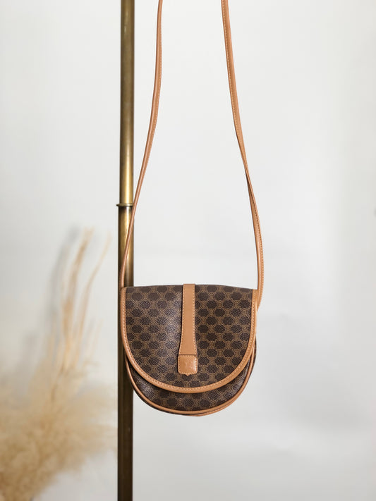 CELINE Macadam Blason Shoulder bag Brown Vintage ixr8dt