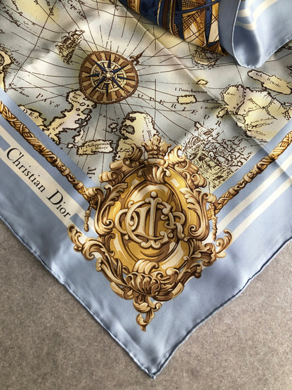Christian Dior Scarf SkyBlue Vintage 7zebzu