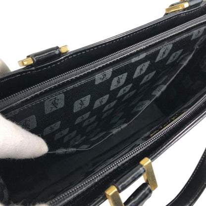 Yves Saint Laurent Logo Charm Handbag Black Vintage 7mza73
