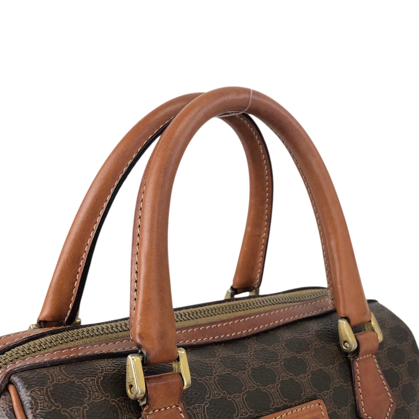 CELINE Macadam Blason Two-way Small Boston bag Shoulder bag Brown Vintage raubfw