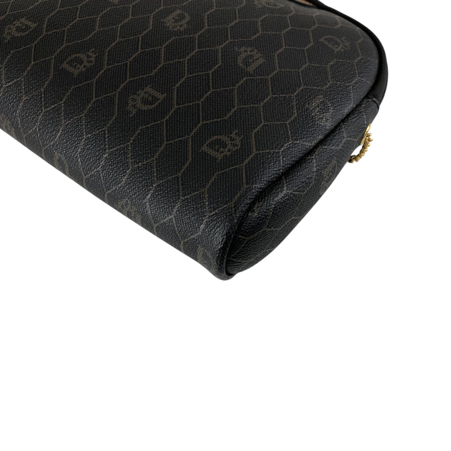 Christian Dior Honeycomb Pattern Small Chain Shoulder bag Black Vintage rd7gwd