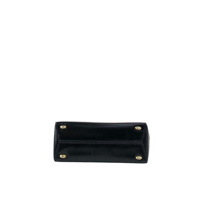 CELINE Turn Lock Small Shoulder bag Black Vintage gn73rb