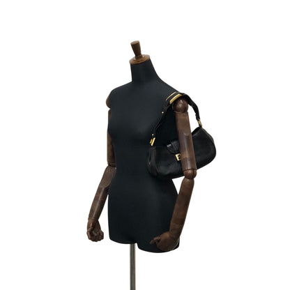 FENDI Logo Shoulder bag Black Vintage zjfy53