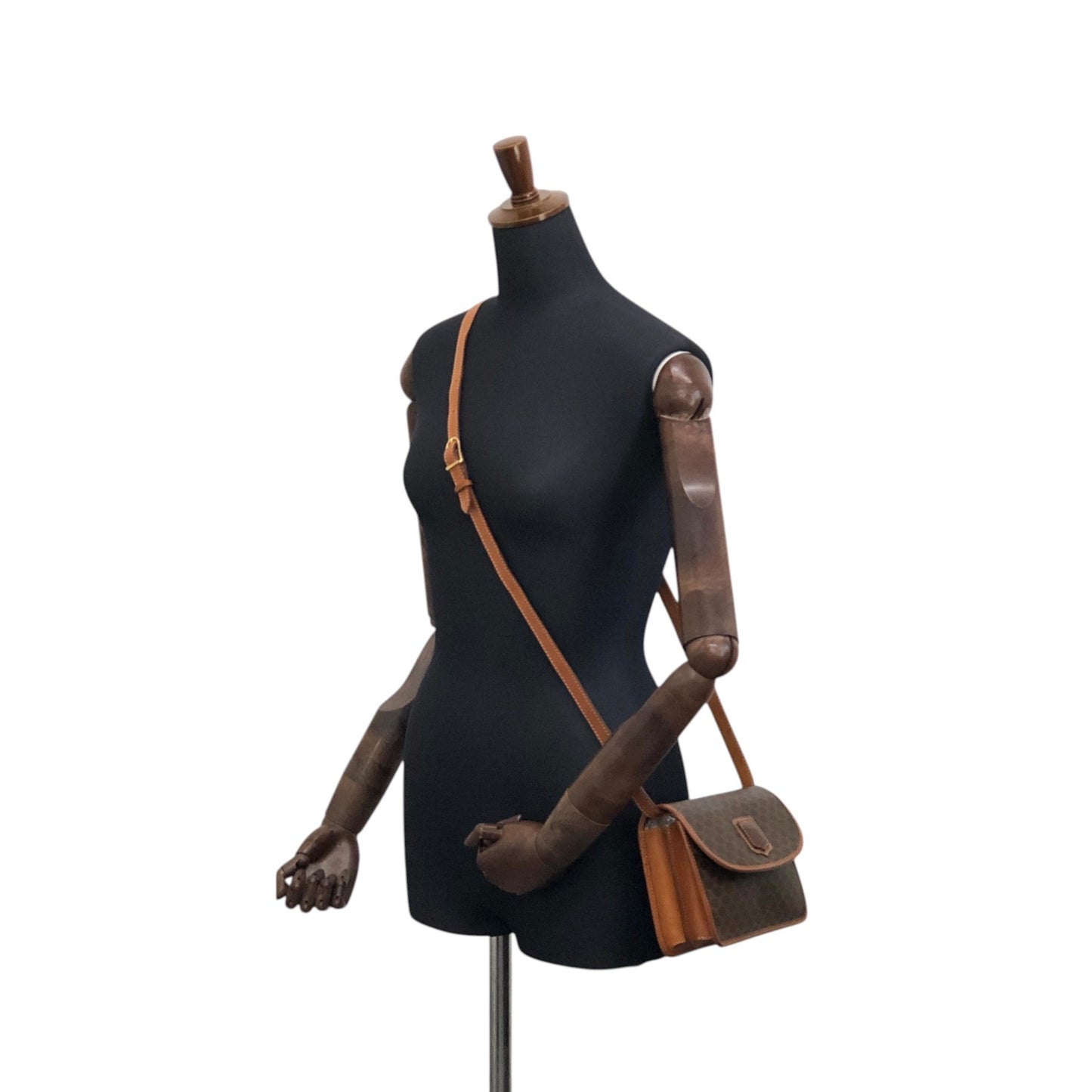 CELINE Macadam Blason Shoulder bag Brown Vintage ytvnjg