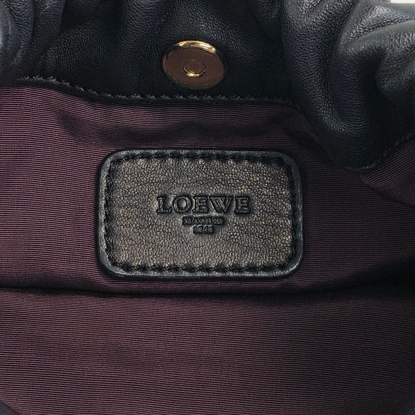LOEWE Anagram Chain Shoulder bag Black Vintage nver62