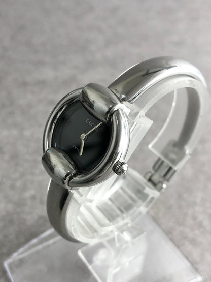 GUCCI Logo Quartz Watch Silver 1400L Vintage y3piv6