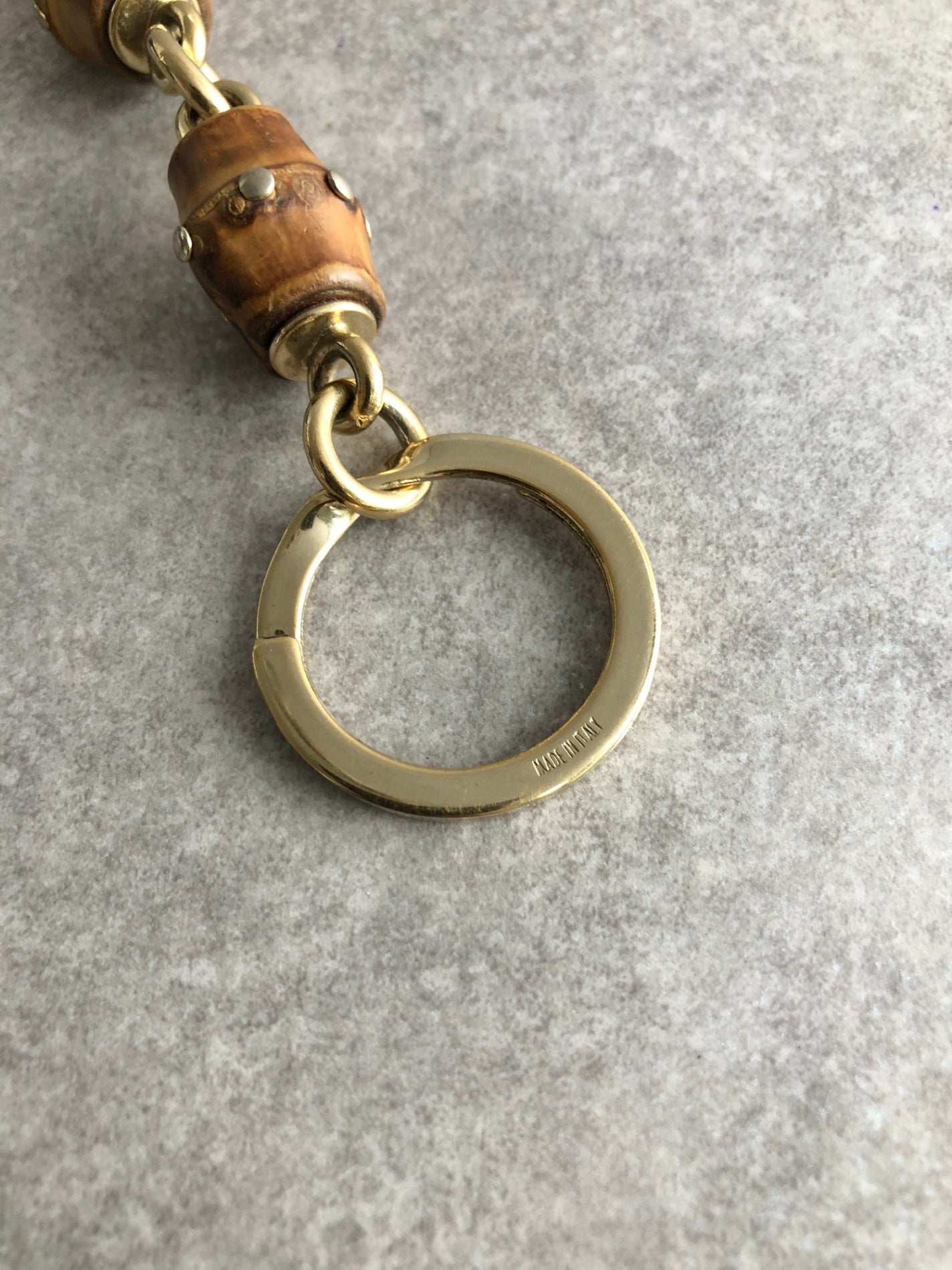GUCCI Bamboo Key Ring Gold Vintage s6t348