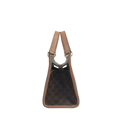 CELINE Macadam Two-way Handbag Shoulder bag Brown Vintage 85it3e