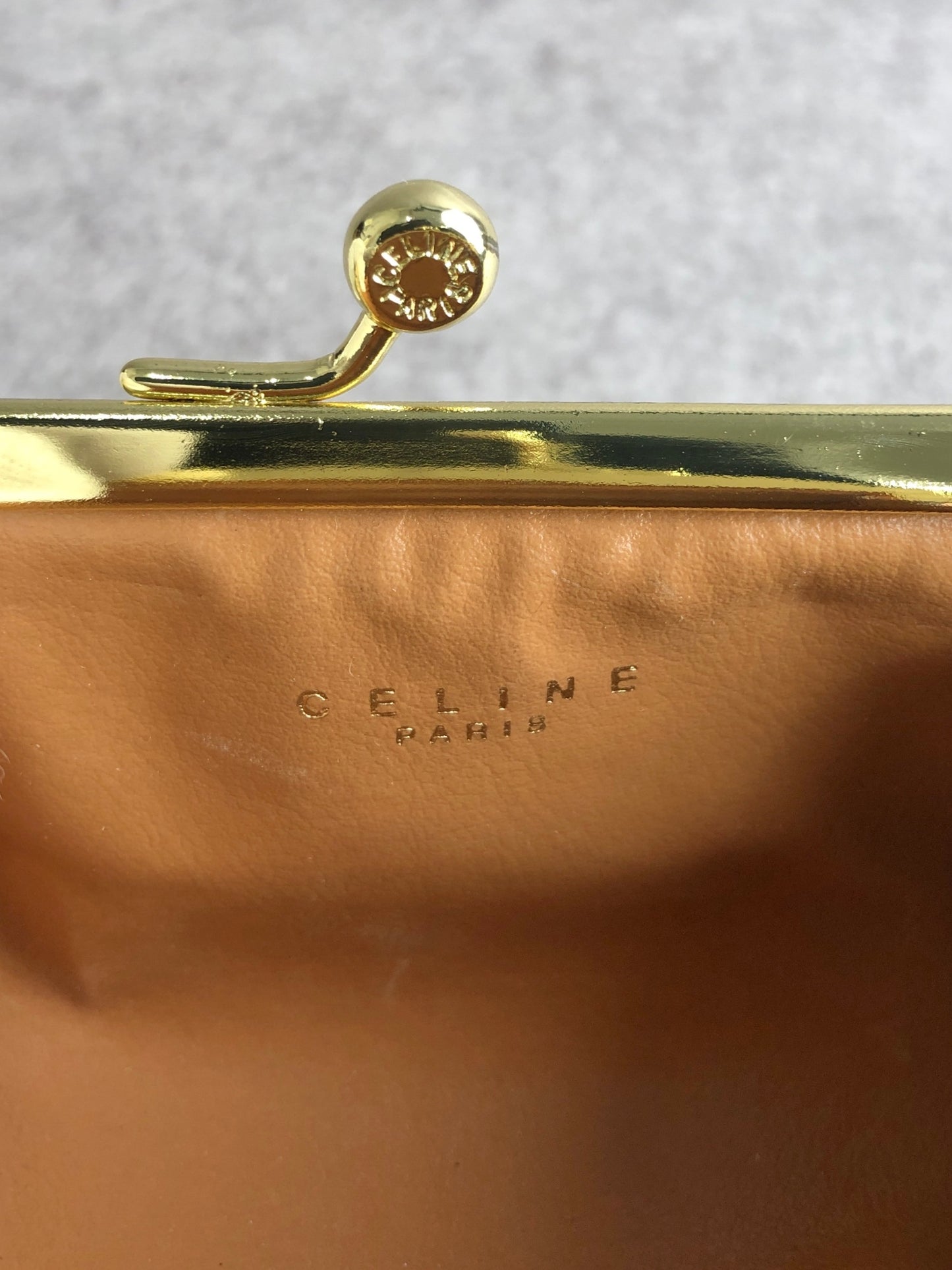 CELINE Macadam Blason Coin Purse Brown Vintage fjmvvj