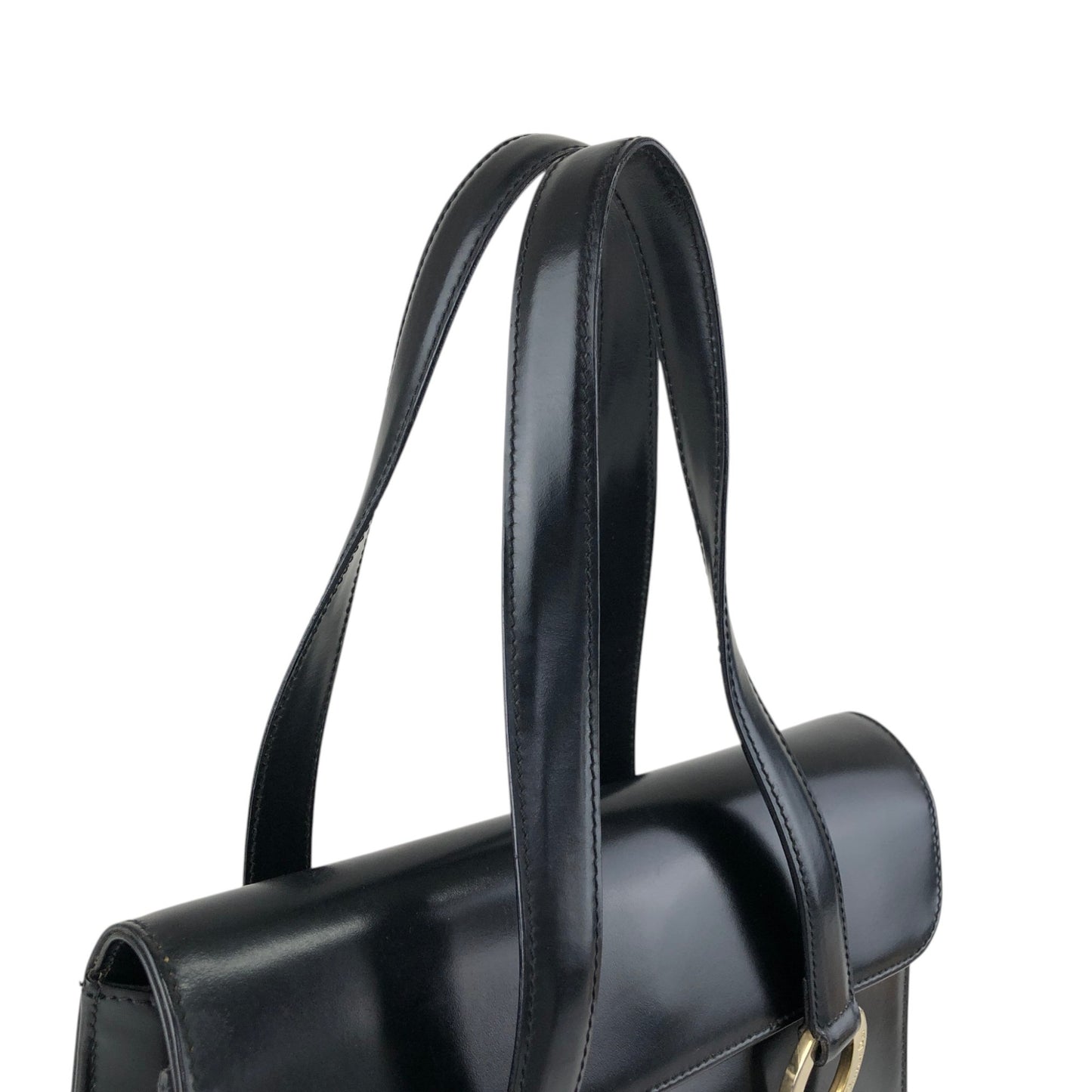 Christian Dior Logo Handbag Black Vintage aidfua