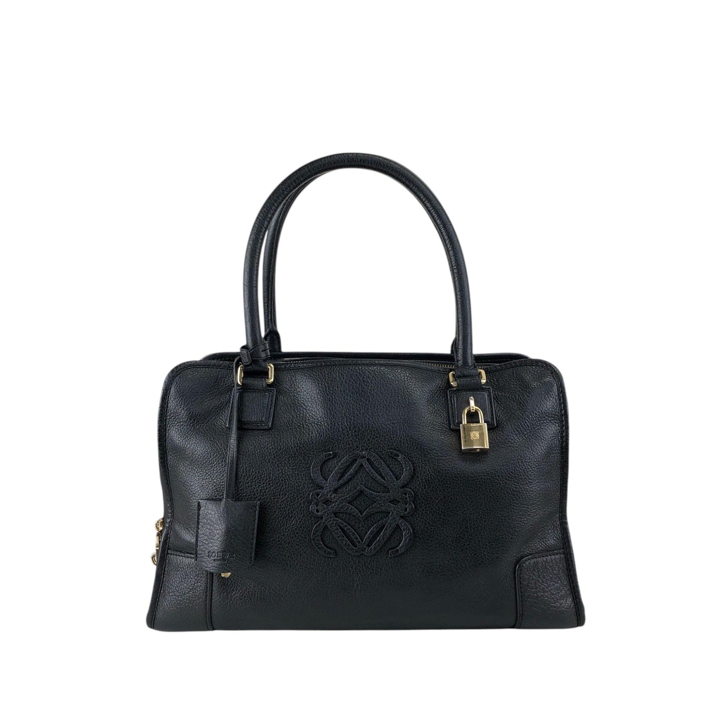 LOEWE Anagram Small Boston bag Handbag Black Vintage rtk3kf