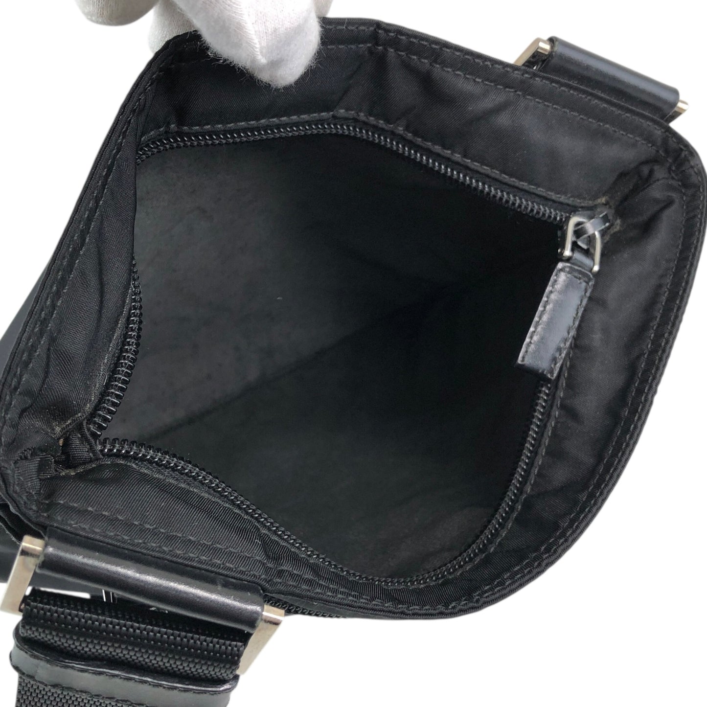 PRADA Tessuto Triangle Logo Shoulder bag Black Vintage ifhbwp