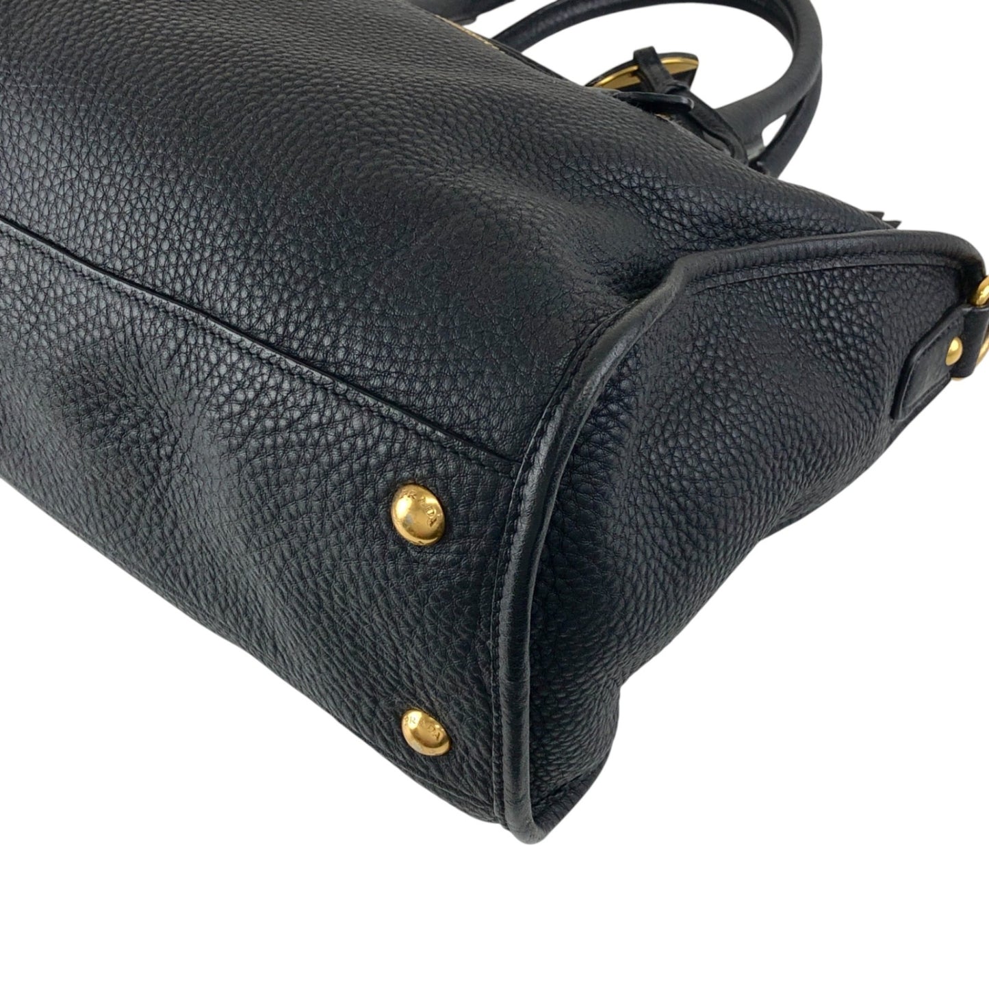 PRADA Logo Two-way Handbag Shoulder bag Black Vintage bwhz6p