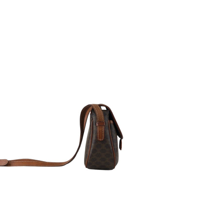 CELINE Macadam Blason Tassel Shoulder bag Brown Vintage zfbk3f