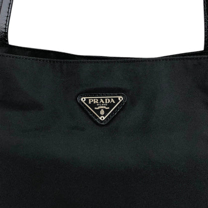 PRADA Triangle Logo Totebag Black Vintage jjxkrt