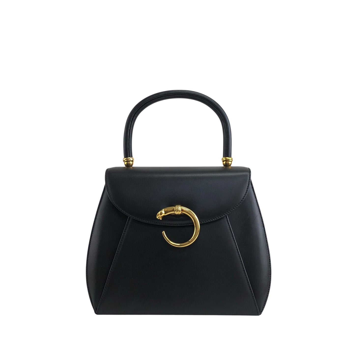 Cartier Top Handle Handbag Black Vintage dtgya8