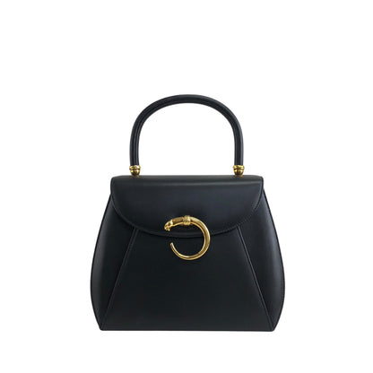 Cartier Top Handle Handbag Black Vintage dtgya8