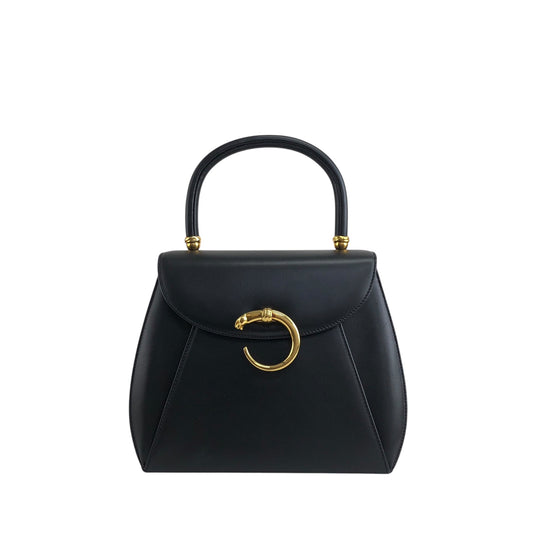 Cartier Top Handle Handbag Black Vintage dtgya8