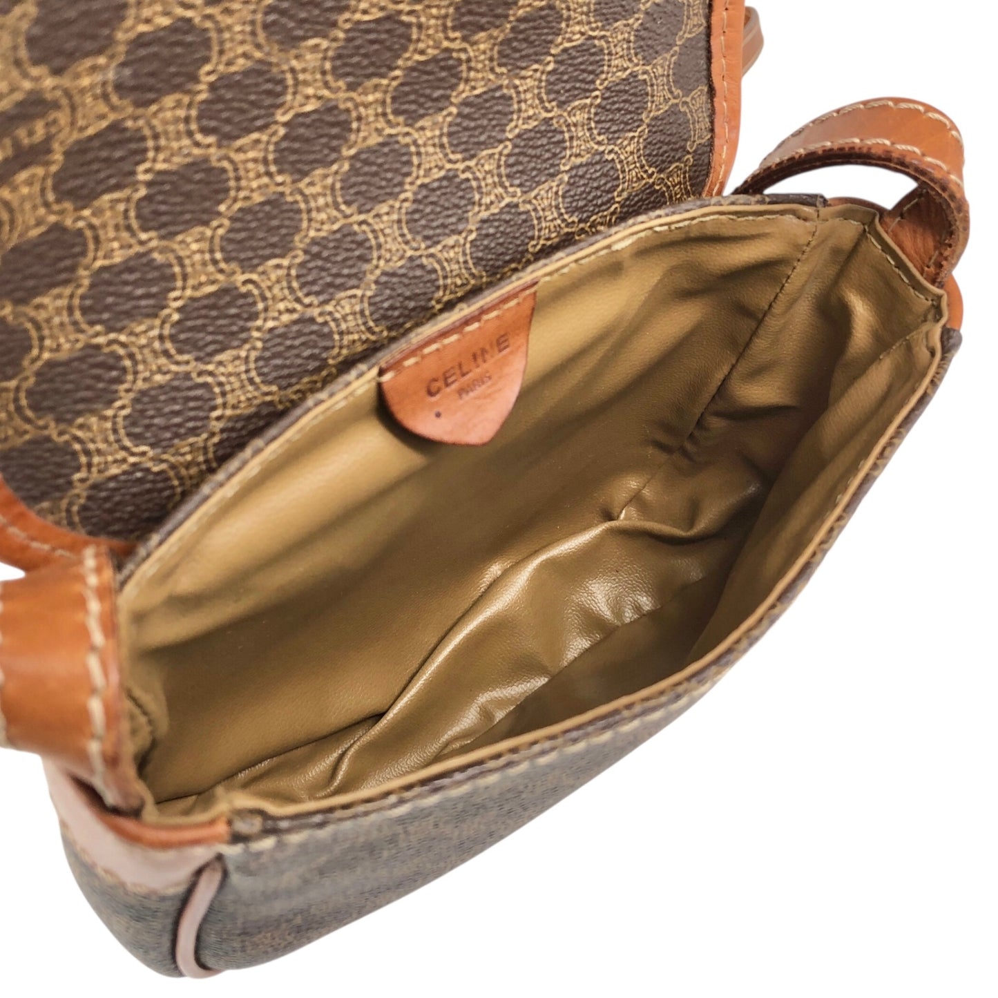 CELINE Macadam Triomphe Shoulder bag Brown Vintage eckras