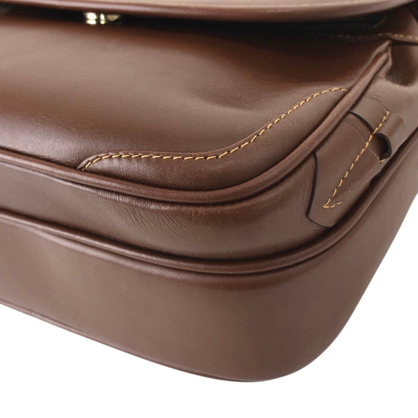 GUCCI Logo Shoulder bag Brown Vintage 56um6g