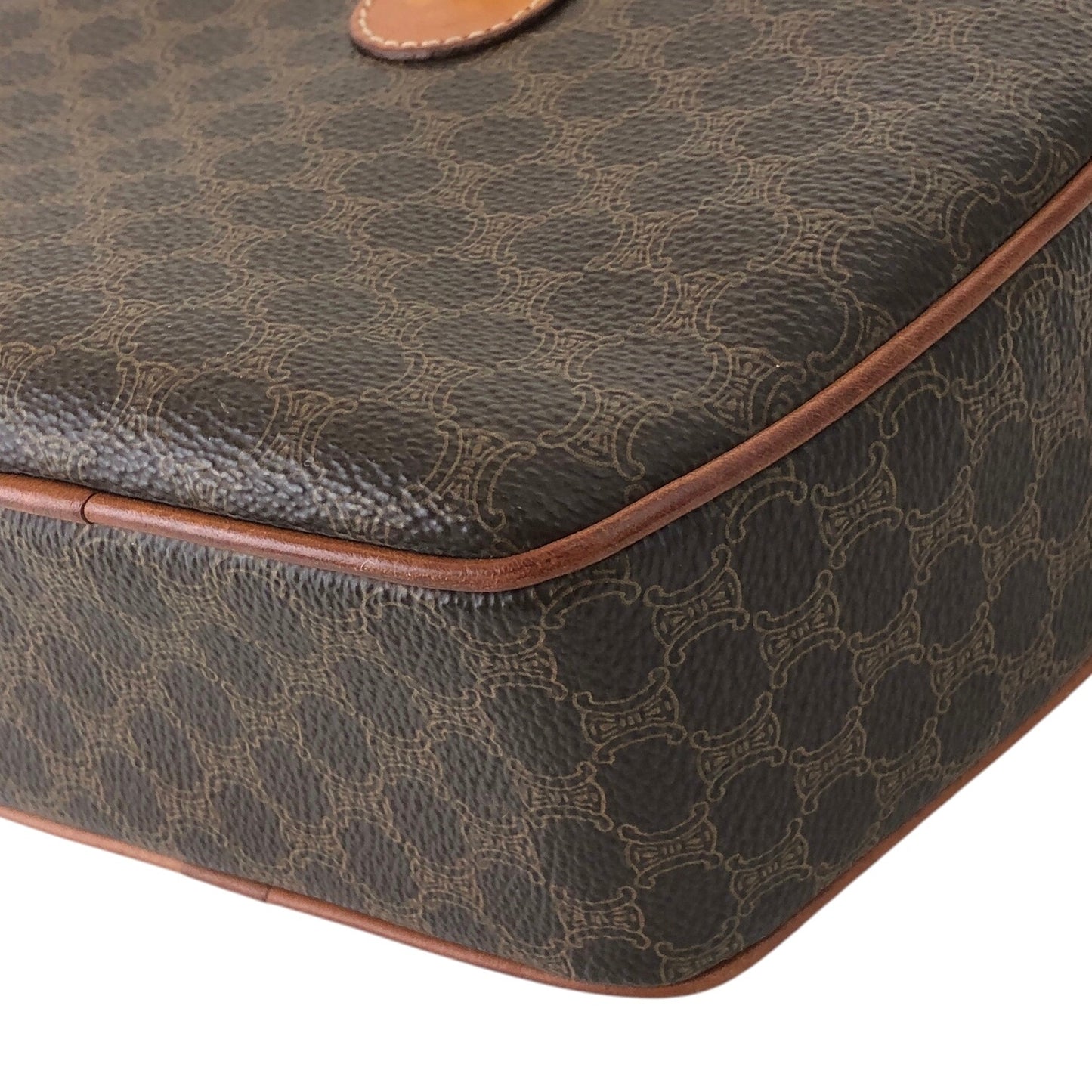 CELINE Macadam Gancini Round Shoulder bag Brown Vintage f76bfn