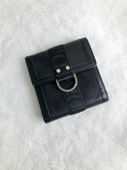 Christian Dior Logo Folded Wallet Black Vintage aps3wd