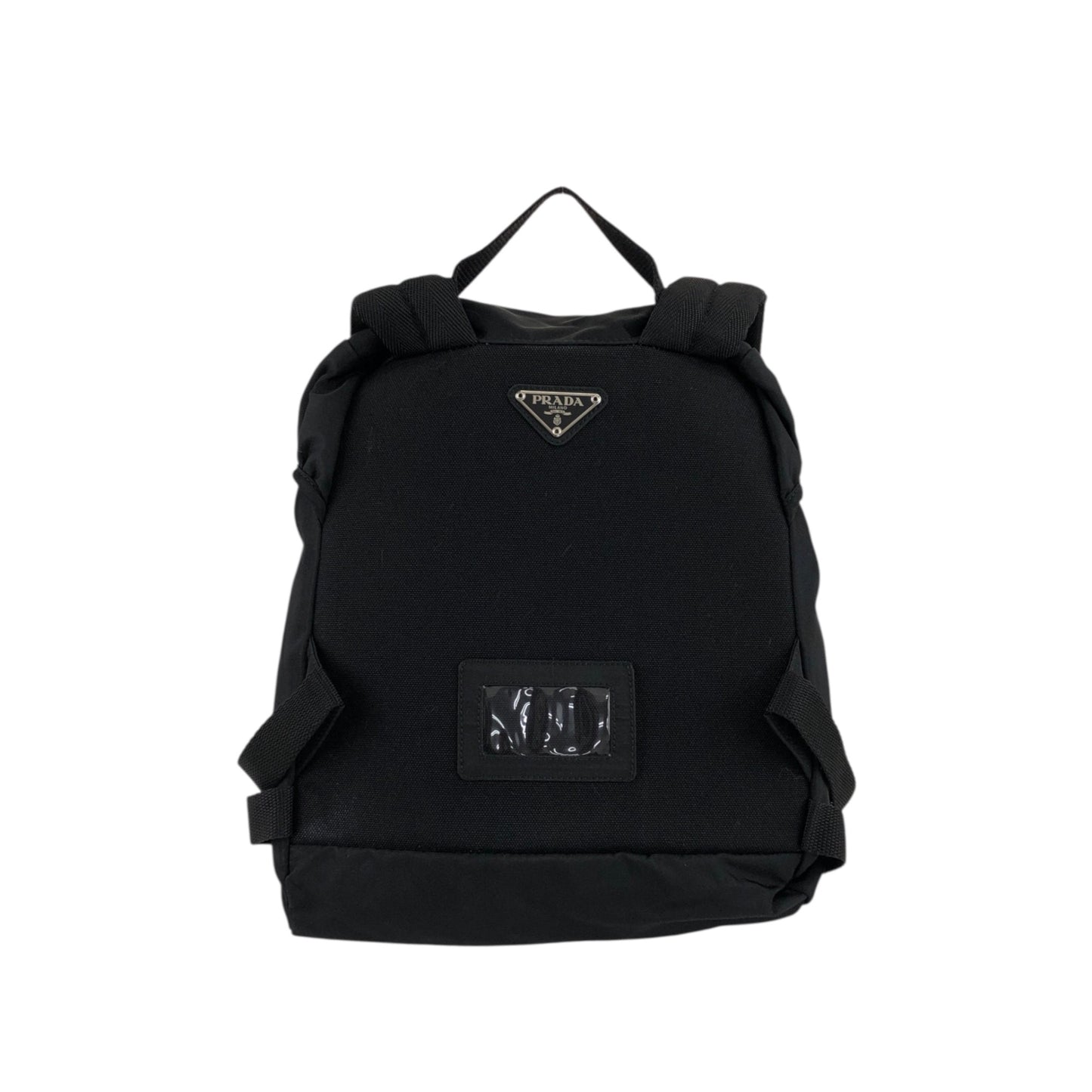 PRADA Tessuto Triangle Logo Backpack Black Vintage 6jg2ux