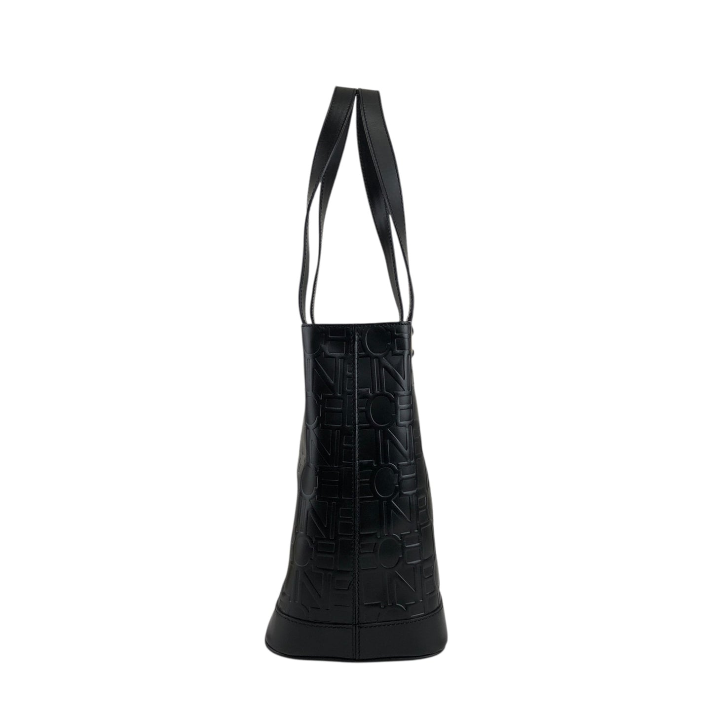 CELINE Logo Embossed Handbag Black Vintage za7ghz