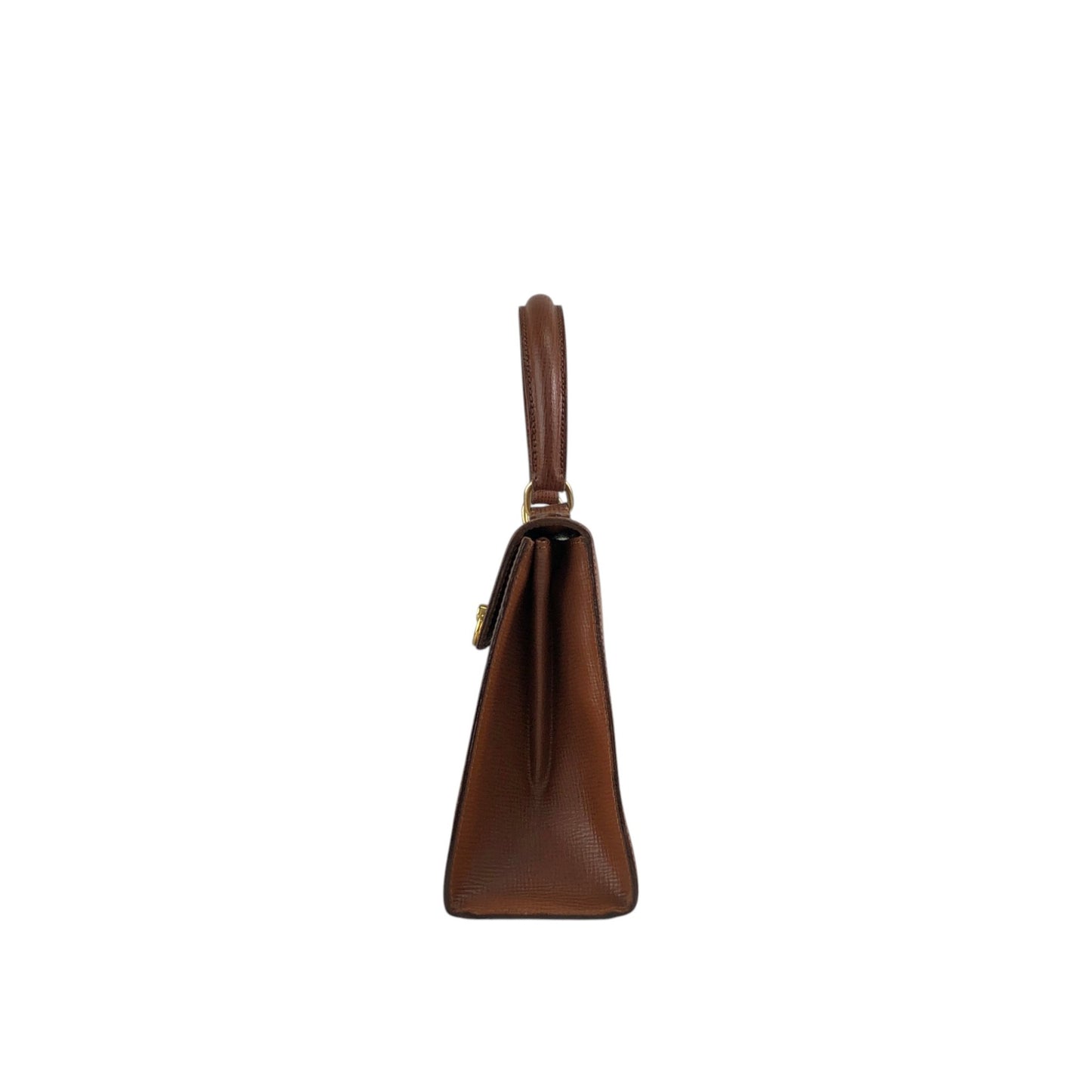 CELINE Gancini Two-way Handbag Shoulder bag Brown Vintage er5nhw