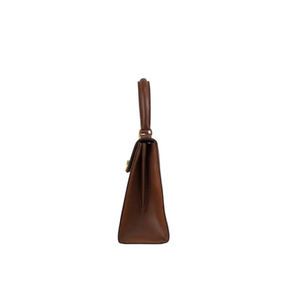 CELINE Gancini Two-way Handbag Shoulder bag Brown Vintage er5nhw