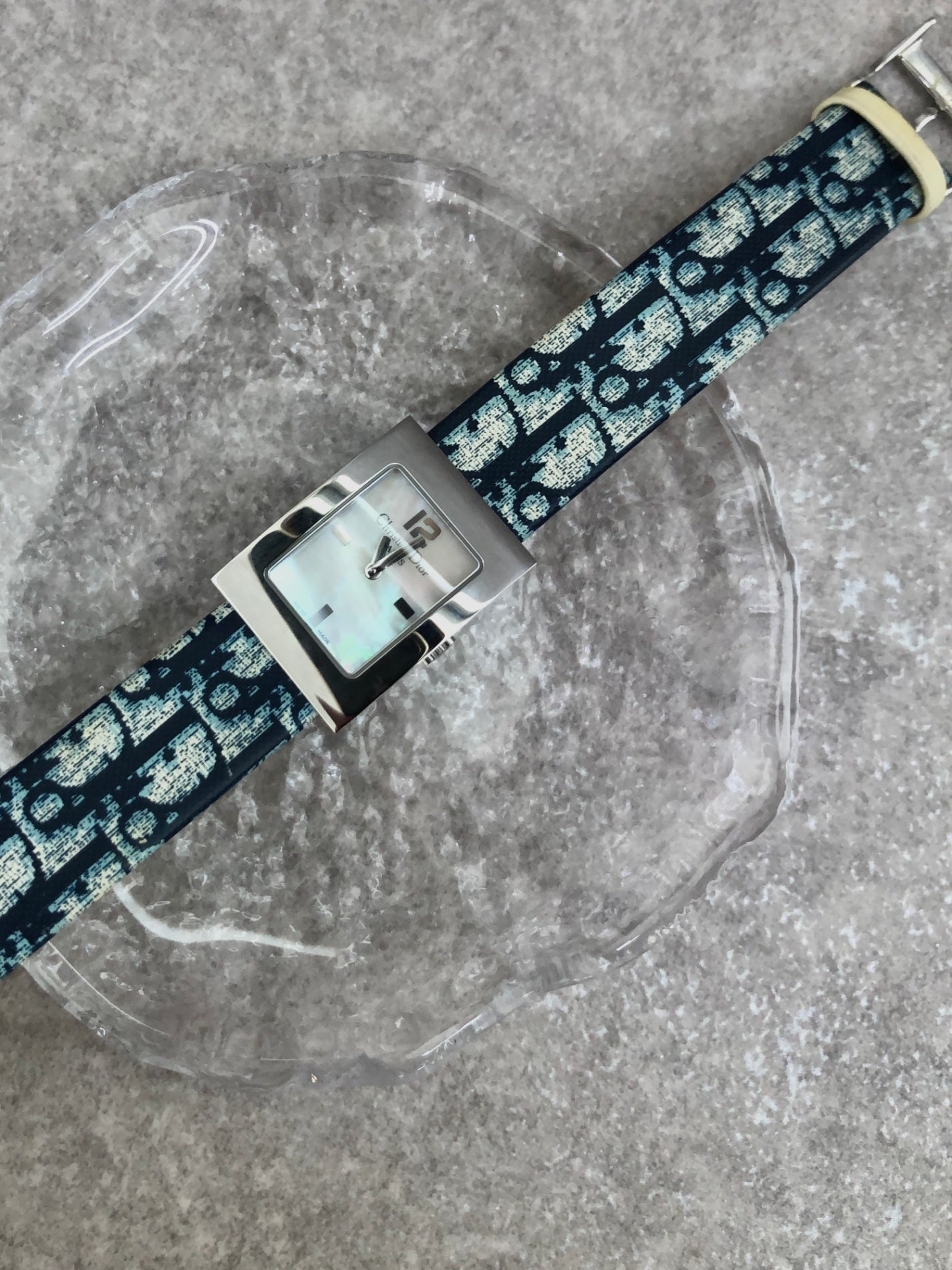 Christian Dior Trotter Quartz Watch Blue D78-109 Vintage j83yk7