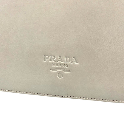 PRADA Logo Embossed Small Handbag Ivory Vintage e3ygvn