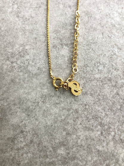 Christian Dior Logo Motif Necklace Gold Vintage aaev2v