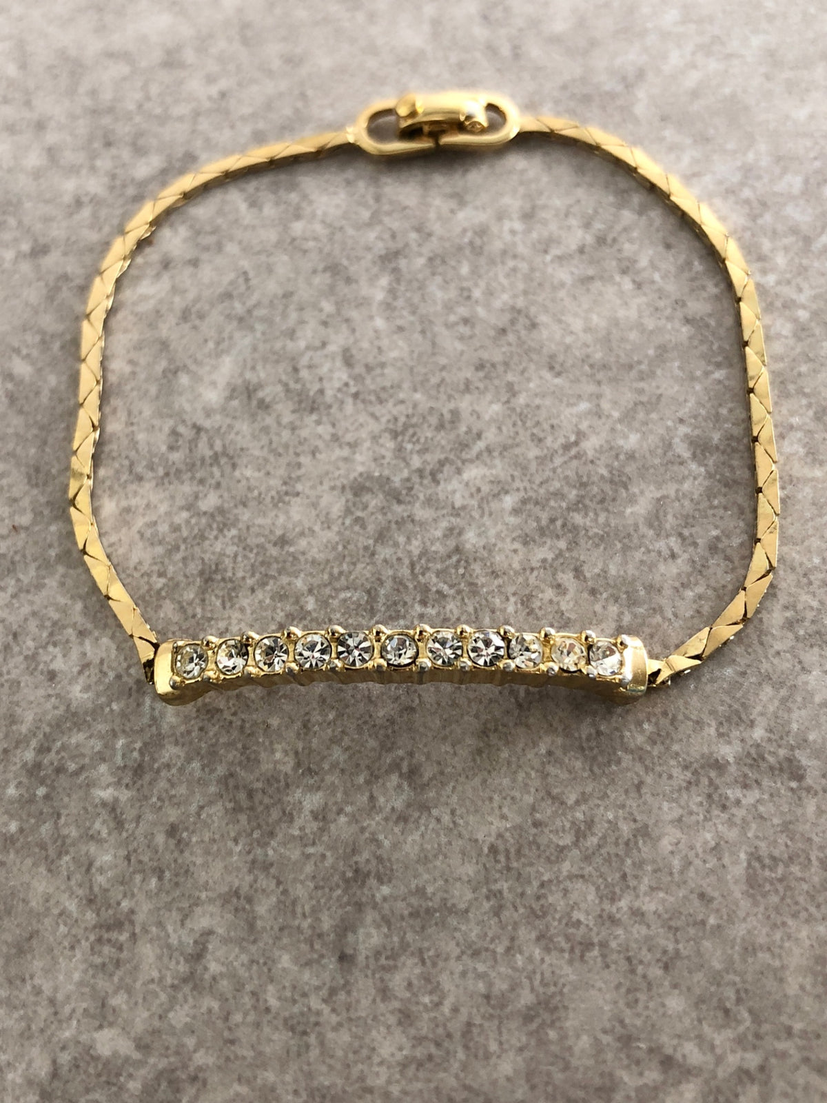 Christian Dior Rhinestone Bracelet Gold Vintage a32e5m