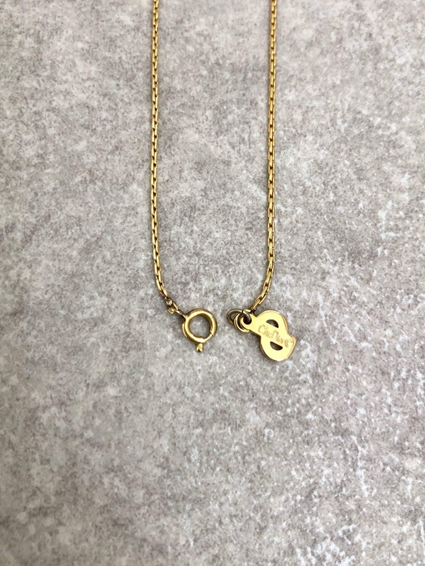 Christian Dior CD Logo Rhinestone Necklace Gold Vintage ke56a3 –  VintageShop solo