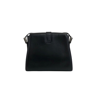 GUCCI Front Buckle Shoulder bag Black Vintage 6rzffs