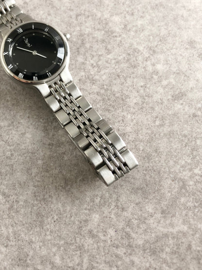 Yves Saint Laurent YSL Logo Watch Silver 5421-H17785 Vintage wivr8g