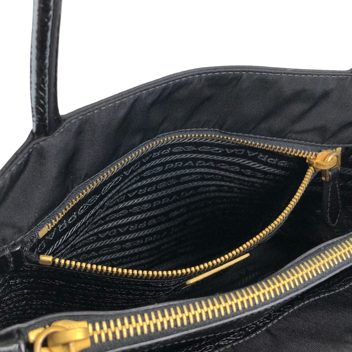 PRADA Tessuto Triangle Logo Totebag Black Vintage 3j825h