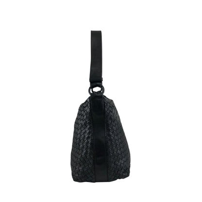 Bottega Veneta Intrecciato Shoulder bag Black Vintage w3k2a2