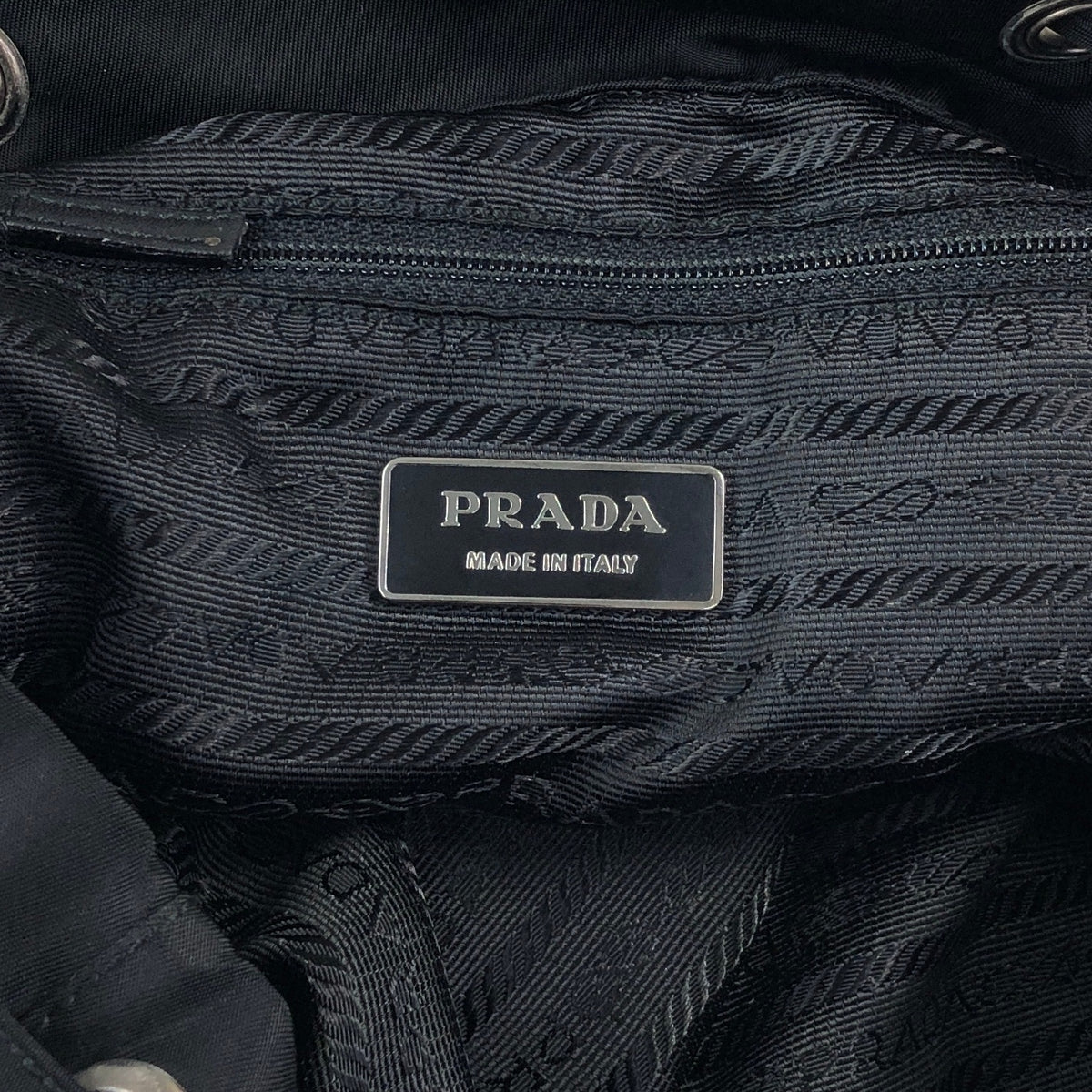 PRADA Tessuto Triangle Logo Backpack Black Vintage 2jwvfk