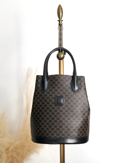 CELINE Macadam Blason Handbag Totebag Black Vintage ypkjyr