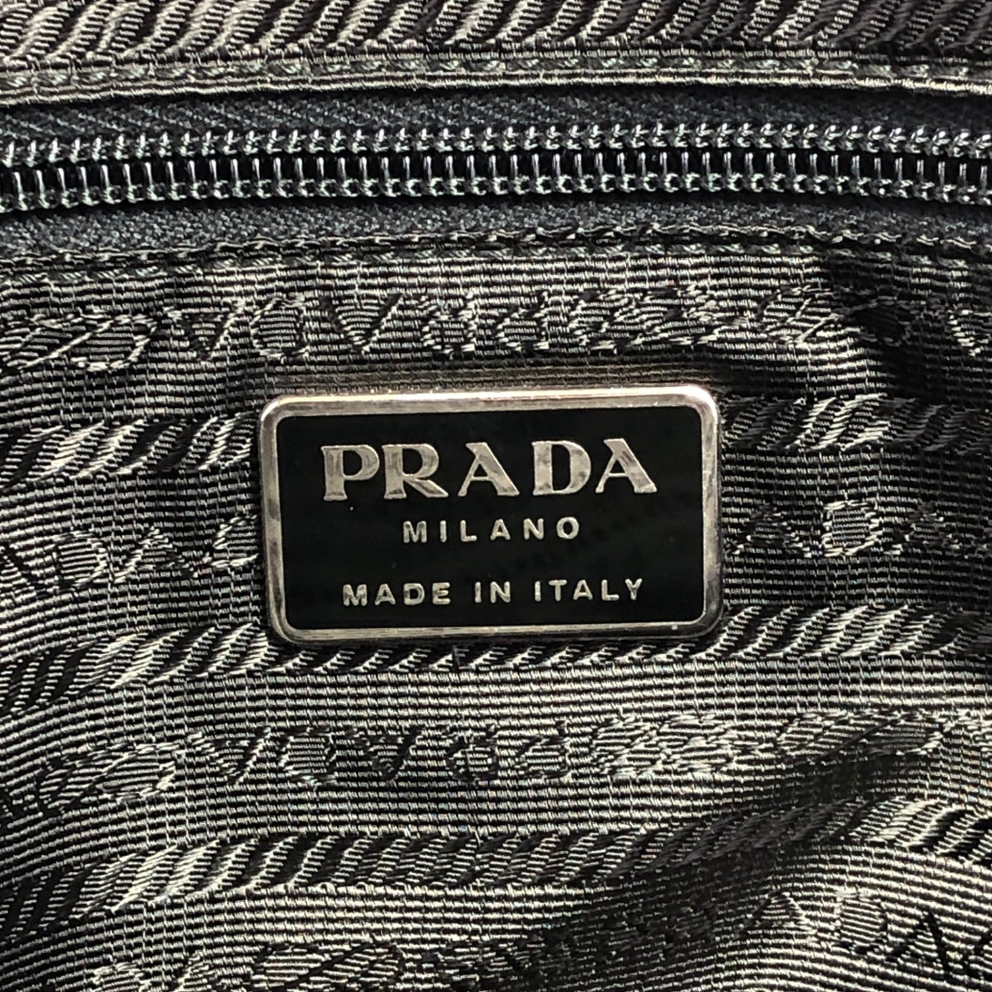 PRADA Logo Handbag Shoulder bag Gray Vintage n7id6c